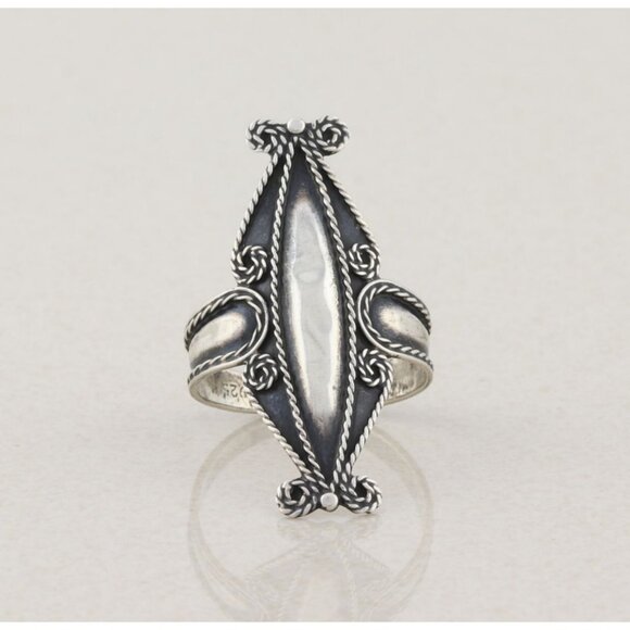 Sterling Silver Ring Swirl Rope Design Size 10 - Picture 1 of 7